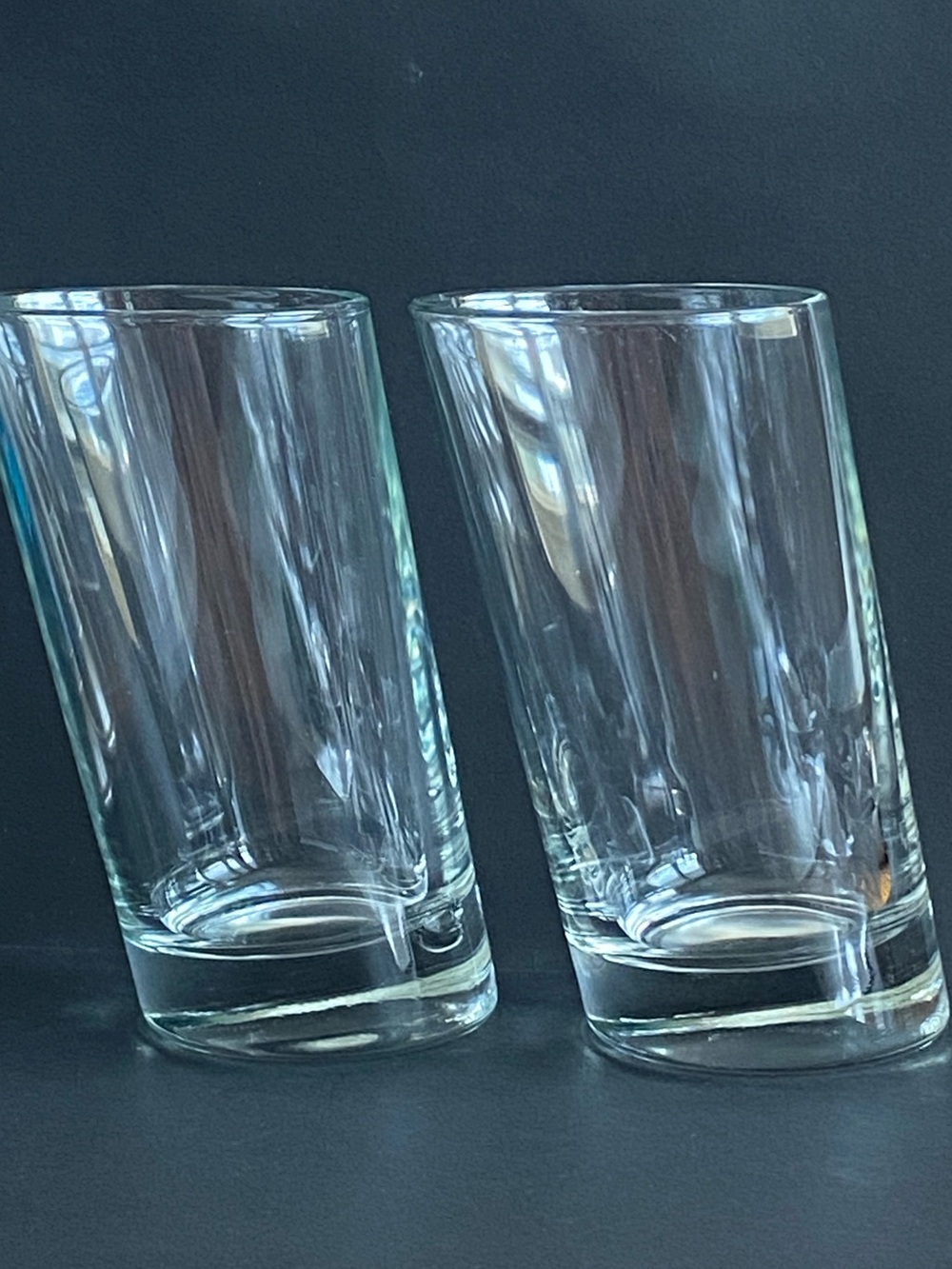 Set of 2 Borgonovo Pisa Tilted Slanting Highball Glass Tumblers Made In Italy